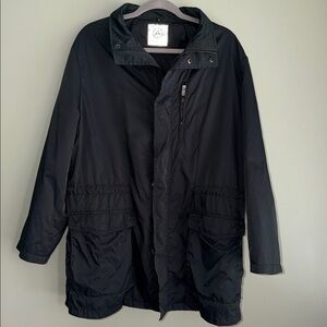 Armani Collezioni Water Repellant Coat Zipper Snap Front Pockets Hood Size 44